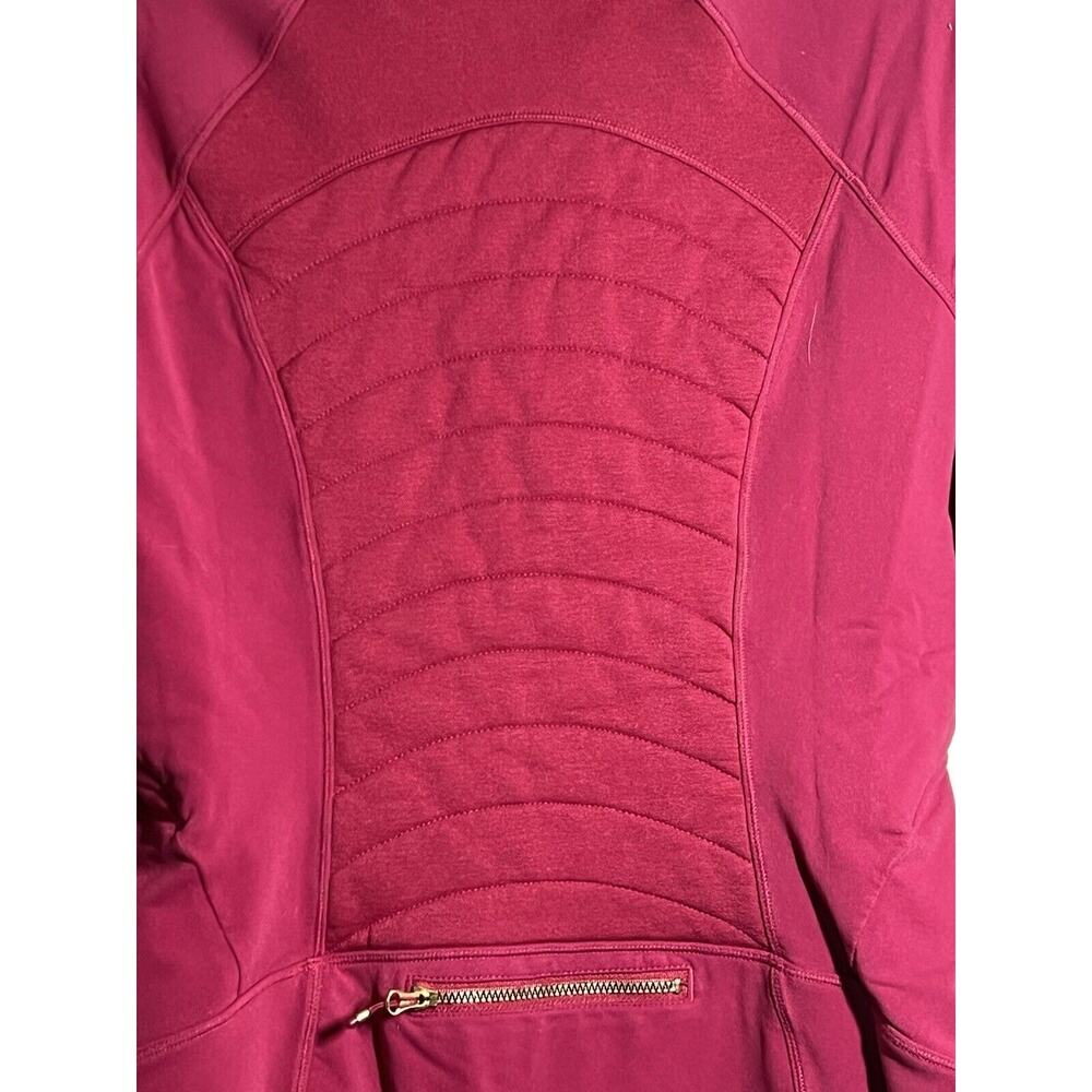 Lululemon VGUC Berry Rumble Fleece Out Full Zip Jacket Gold Zippers Size 8 - Picture 11 of 11